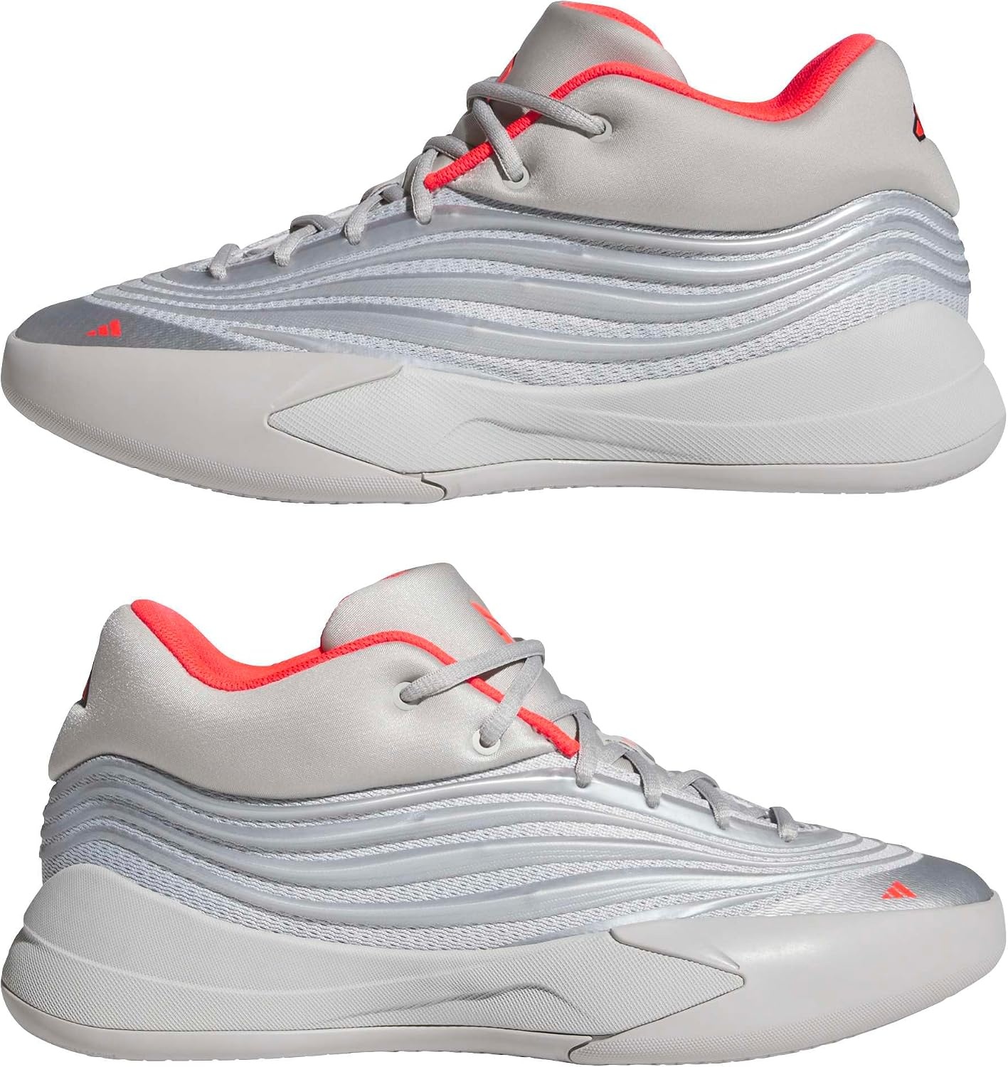 image:imageadidas UnisexAdult Dame X Basketball ShoeSilver MetallicGreyLucid Red