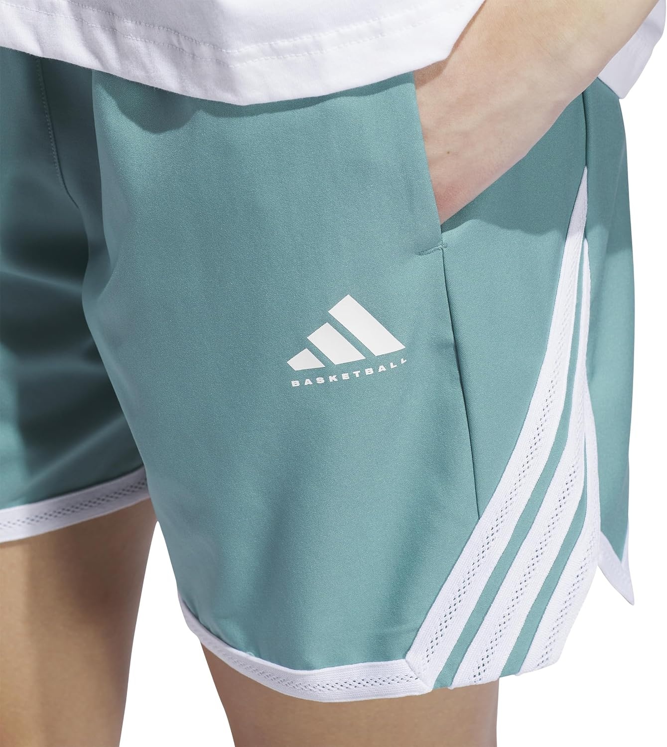 image:imageadidas Womens Crazy Lite Shorts Basketball Casual Bottoms Casual BlackPowder TealWhite