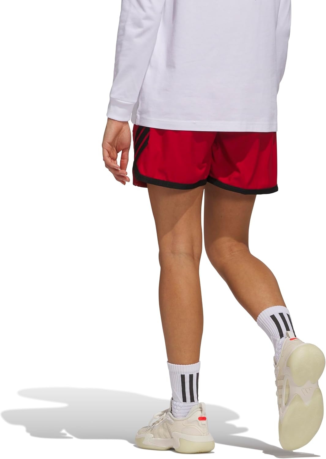 image:imageadidas Womens Crazy Lite Shorts Basketball Casual Bottoms Casual BlackTeam Power RedBlack