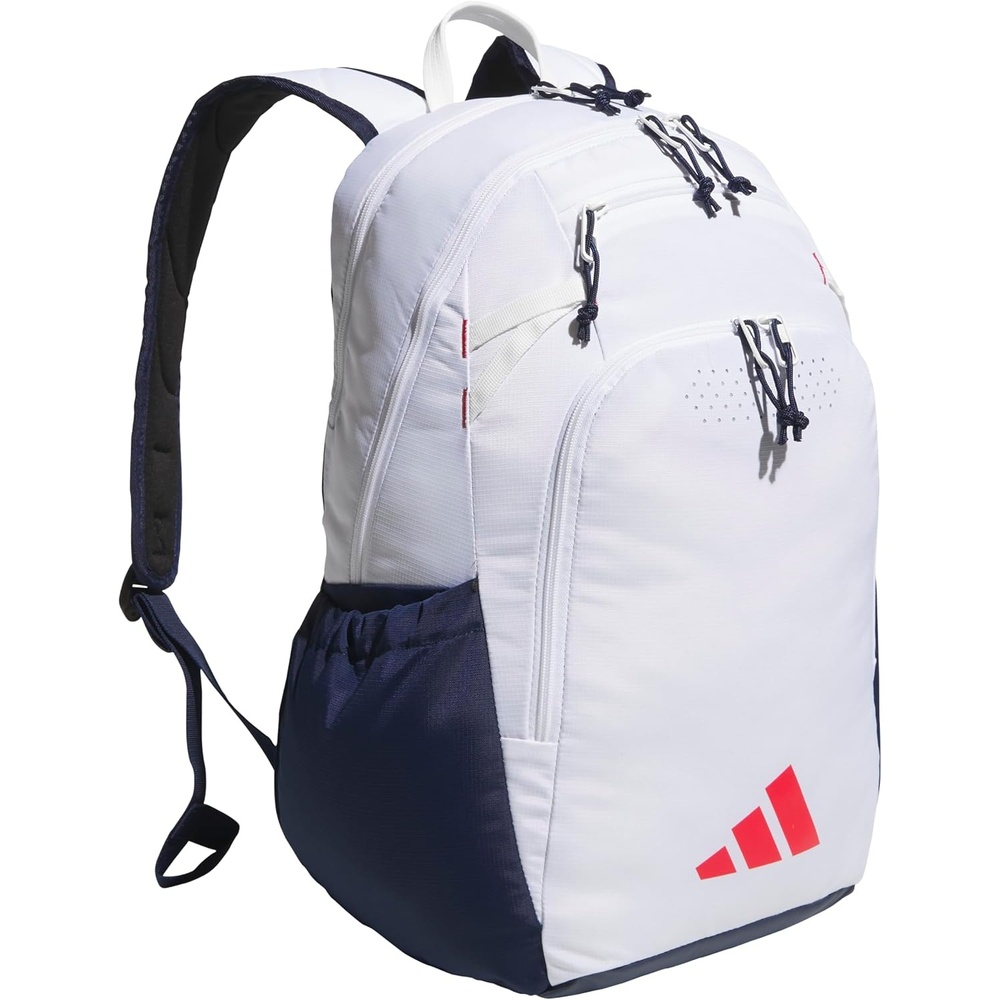 image:imageadidas Defender 5 Backpack Padded 15In Laptop Sleeve WaterBottle Pockets Airs Out Sweaty Shoes Stays Dry On Wet Floors School Gym amp Travel ReadyWhiteNight IndigoPure Ruby Red