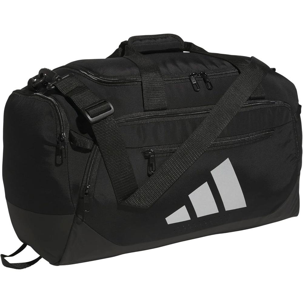 image:imageadidas Defender 5 Duffel Bag for Sports Gym and Travel Team Navy Blue 2 OSFABlackSilver MetallicSmall 42L