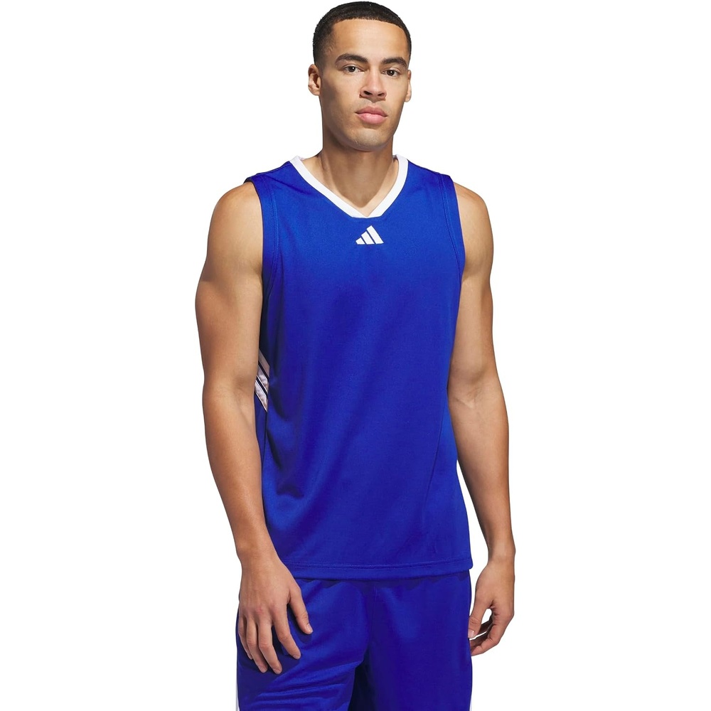 image:imageadidas Mens Basketball Legends 3Stripes Tank TopTeam Royal BlueWhite