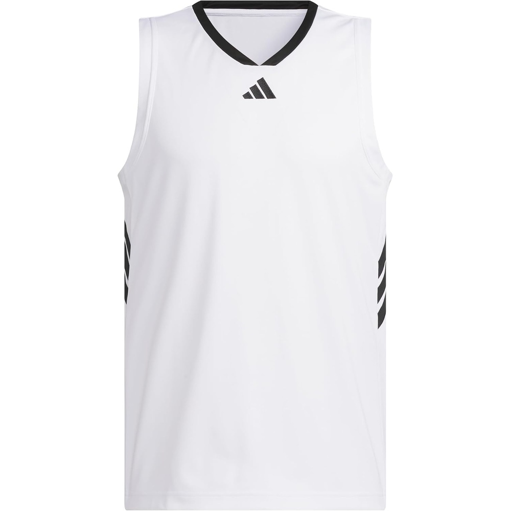 image:imageadidas Mens Basketball Legends 3Stripes Tank TopWhite Black