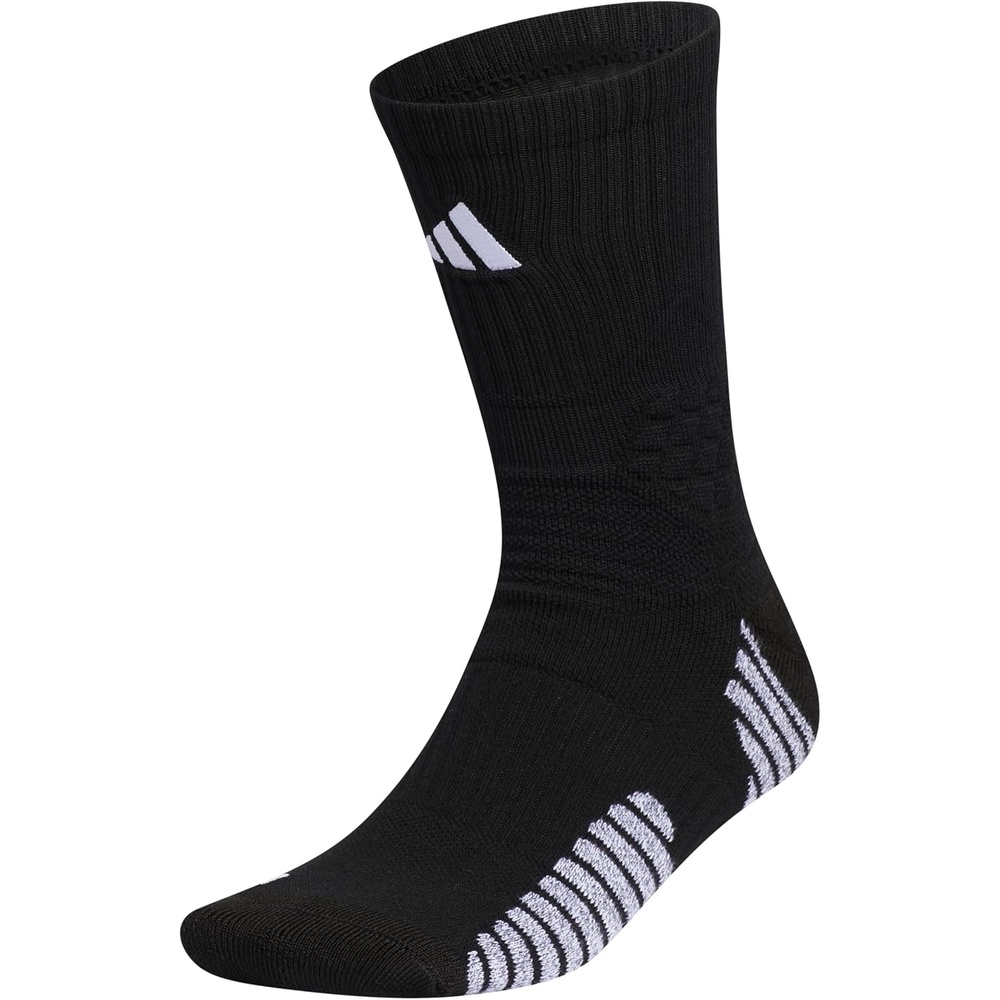image:imageadidas Select Basketball Socks 1 Pair Unisex 1Pack Cushioned Impact Zones 360Ankle Protection BlisterReducing Build Game amp Practice ReadyBlackWhite1Crew