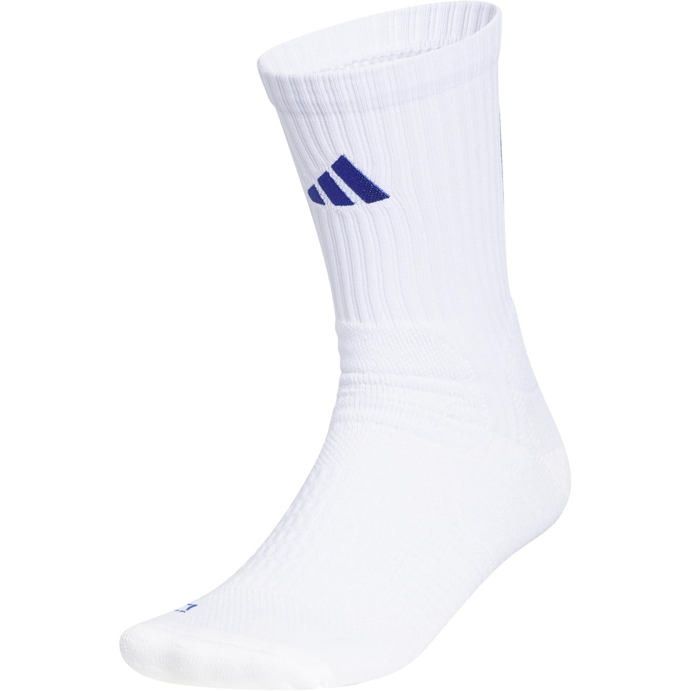 image:imageadidas Select Basketball Socks 1 Pair Unisex 1Pack Cushioned Impact Zones 360Ankle Protection BlisterReducing Build Game amp Practice ReadyWhiteTeam Royal Blue2Crew