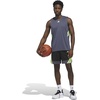 adidas Men’s Basketball Legends 3-Stripes Tank Top(Aurora Onix/Lucid Lemon)