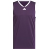 adidas Men’s Basketball Legends 3-Stripes Tank Top(Aurora Plum/White)