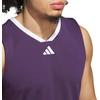 adidas Men’s Basketball Legends 3-Stripes Tank Top(Aurora Plum/White)