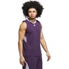 adidas Men’s Basketball Legends 3-Stripes Tank Top(Aurora Plum/White)