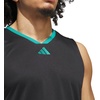 adidas Men’s Basketball Legends 3-Stripes Tank Top(Black/Pure Teal)