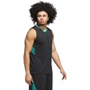 adidas Men’s Basketball Legends 3-Stripes Tank Top(Black/Pure Teal)