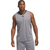 adidas Men’s Basketball Legends 3-Stripes Tank Top(Grey Three / Black)
