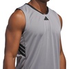 adidas Men’s Basketball Legends 3-Stripes Tank Top(Grey Three / Black)