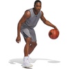 adidas Men’s Basketball Legends 3-Stripes Tank Top(Grey/Black)