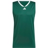 adidas Men’s Basketball Legends 3-Stripes Tank Top(Team Dark Green/White)