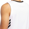 adidas Men’s Basketball Legends 3-Stripes Tank Top(White/Black)