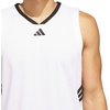 adidas Men’s Basketball Legends 3-Stripes Tank Top(White/Black)