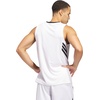adidas Men’s Basketball Legends 3-Stripes Tank Top(White/Black)