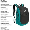 adidas Select Basketball Backpack 32L | Padded Laptop Sleeve, Multiple Organizer Pockets, Water-Bottle Pockets, Durable Build, School Gym & Travel Ready(Black/Pure Teal Green)