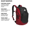 adidas Select Basketball Backpack 32L | Padded Laptop Sleeve, Multiple Organizer Pockets, Water-Bottle Pockets, Durable Build, School Gym & Travel Ready(Team Power Red 2/Black)