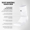 adidas Select Basketball Socks 1 Pair | Unisex, 1-Pack, Cushioned Impact Zones, 360-Ankle Protection, Blister-Reducing Build, Game & Practice Ready(White/Black/Clear Onix Grey/1/Slouch Crew/Crew)