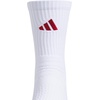 adidas Select Basketball Socks 1 Pair | Unisex, 1-Pack, Cushioned Impact Zones, 360-Ankle Protection, Blister-Reducing Build, Game & Practice Ready(White/Team Power Red 2/2/Crew)