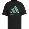 adidas Women’s Basketball Camouflage Logo T-Shirt(Black/Pure Teal)