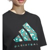 adidas Women’s Basketball Camouflage Logo T-Shirt(Black/Pure Teal)