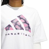 adidas Women’s Basketball Camouflage Logo T-Shirt(White/Silver Violet)