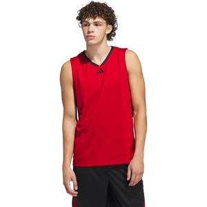 adidas Men’s Basketball Legends 3-Stripes Tank Top(Team Power Red/Black)