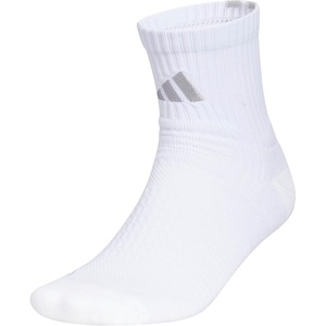 adidas Select Basketball Socks 1 Pair | Unisex, 1-Pack, Cushioned Impact Zones, 360-Ankle Protection, Blister-Reducing Build, Game & Practice Ready(White/Clear Onix Grey/2/Quarter)