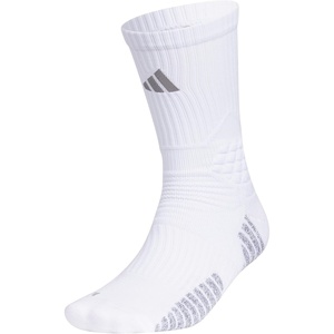 adidas Select Basketball Socks 1 Pair | Unisex, 1-Pack, Cushioned Impact Zones, 360-Ankle Protection, Blister-Reducing Build, Game & Practice Ready(White/Light Onix Grey/1/Crew)