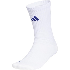 adidas Select Basketball Socks 1 Pair | Unisex, 1-Pack, Cushioned Impact Zones, 360-Ankle Protection, Blister-Reducing Build, Game & Practice Ready(White/Team Royal Blue/2/Crew)