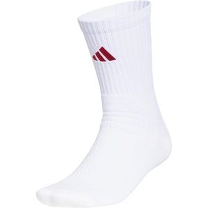 adidas Select Basketball Socks 1 Pair | Unisex, 1-Pack, Cushioned Impact Zones, 360-Ankle Protection, Blister-Reducing Build, Game & Practice Ready(White/Team Power Red 2/2/Crew)