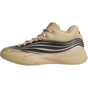 adidas Unisex-Adult Dame X Basketball Shoe(Warm Sandstone/Black/Lucid Lemon)