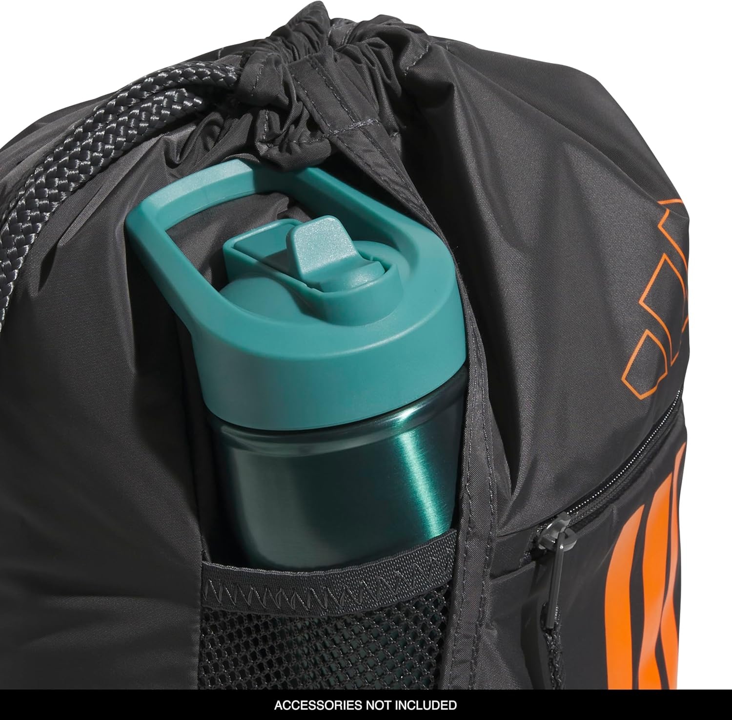 image:imageadidas Alliance Sackpack Drawstring Backpack for Sports Small Gym Bag Black3 OSFAGrey SixPure Orange3