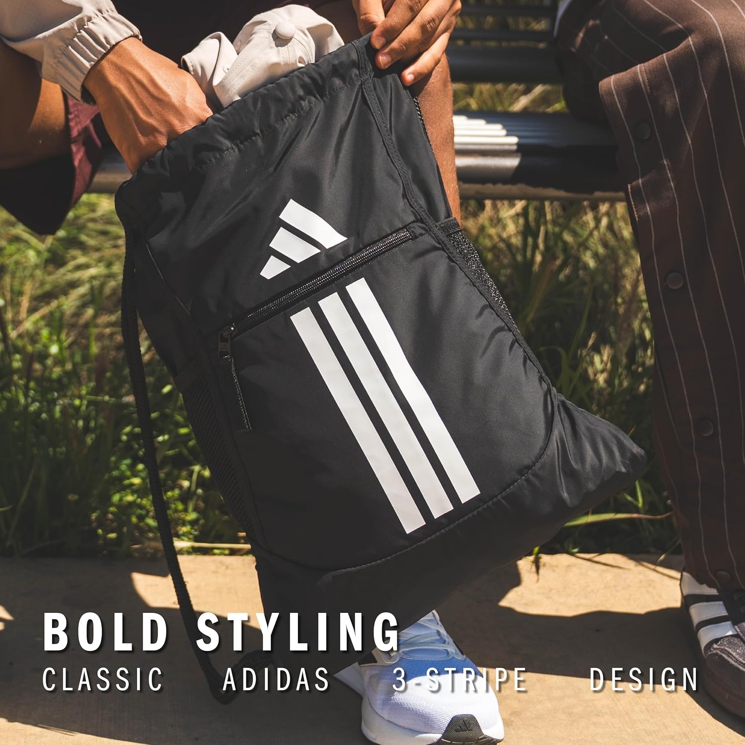 image:imageadidas Alliance Sackpack Drawstring Backpack for Sports Small Gym Bag Black3 OSFAGrey SixPure Orange3