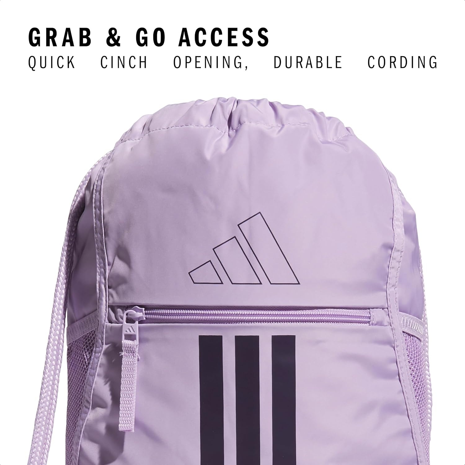 image:imageadidas Alliance Sackpack Drawstring Backpack for Sports Small Gym Bag Black3 OSFAPowder Plum PurpleAurora Plum Purple3