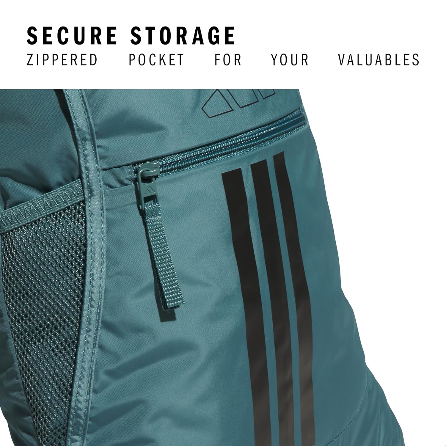 image:imageadidas Alliance Sackpack Drawstring Backpack for Sports Small Gym Bag Black3 OSFAPreloved Teal GreenBlack3