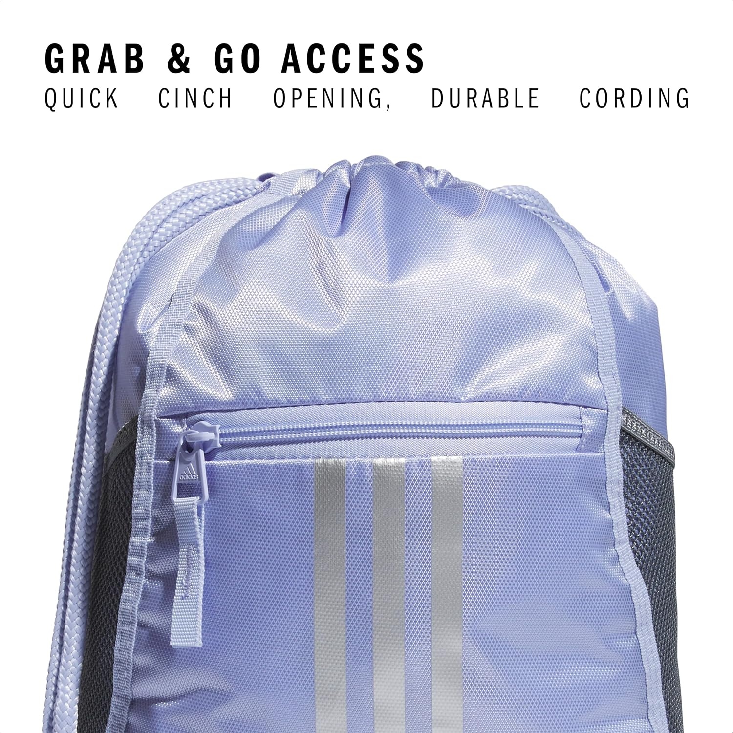 image:imageadidas Alliance Sackpack Drawstring Backpack for Sports Small Gym Bag Black3 OSFAViolet Tone PurpleSilver Metallic2