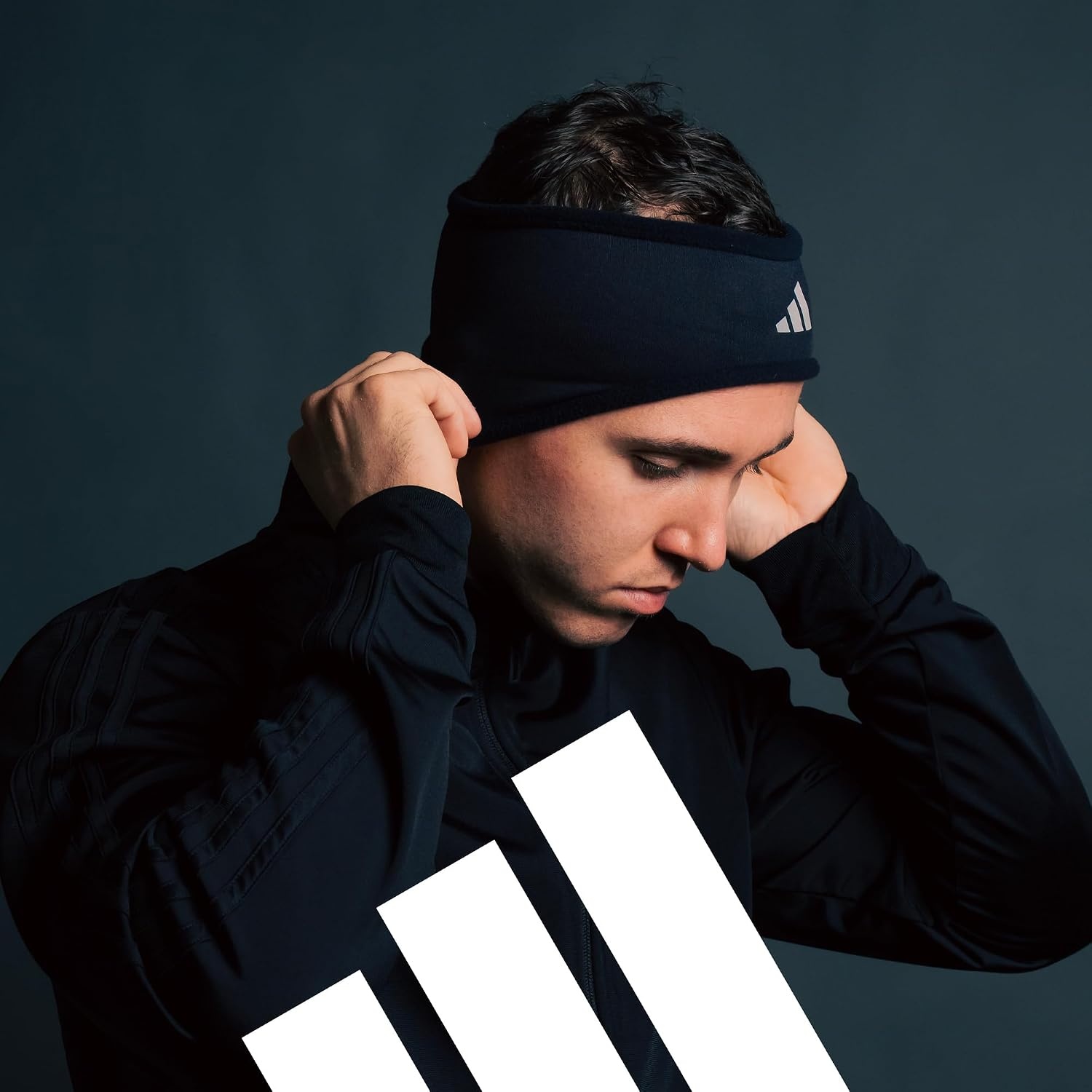 image:imageadidas Alphaskin Tie HeadbandBlackSilver Reflective