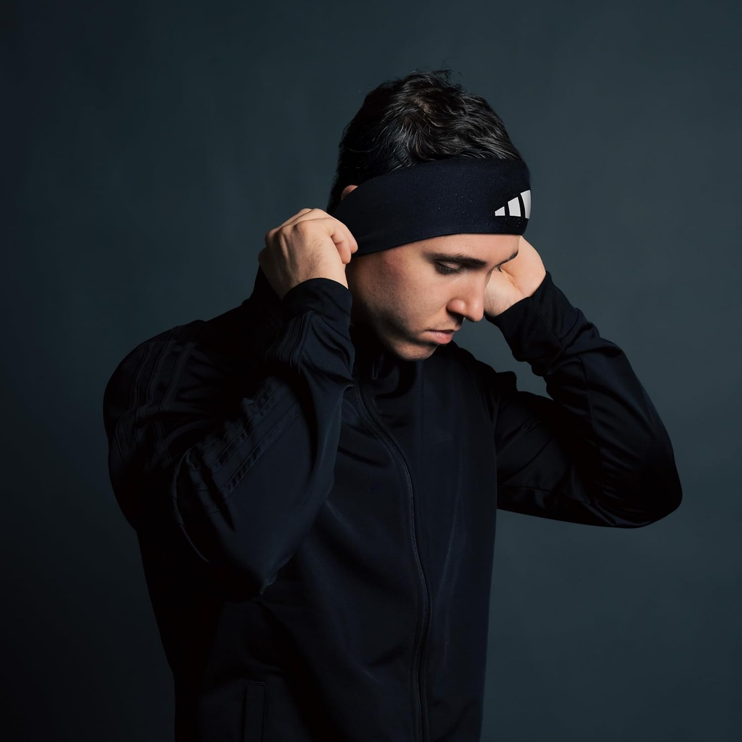 image:imageadidas Alphaskin Tie HeadbandBlackWhite