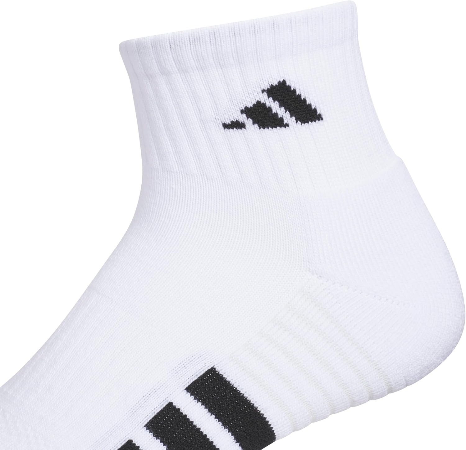 image:imageadidas Cushioned Low Cut Ankle Socks 3Pairs Durable amp Comfortable 3Pack Targeted Cushioning Arch Support Breathable MoistureWicking Reinforced Heel amp Toe AllDay ComfortWhiteBlackClear Grey40Quarter