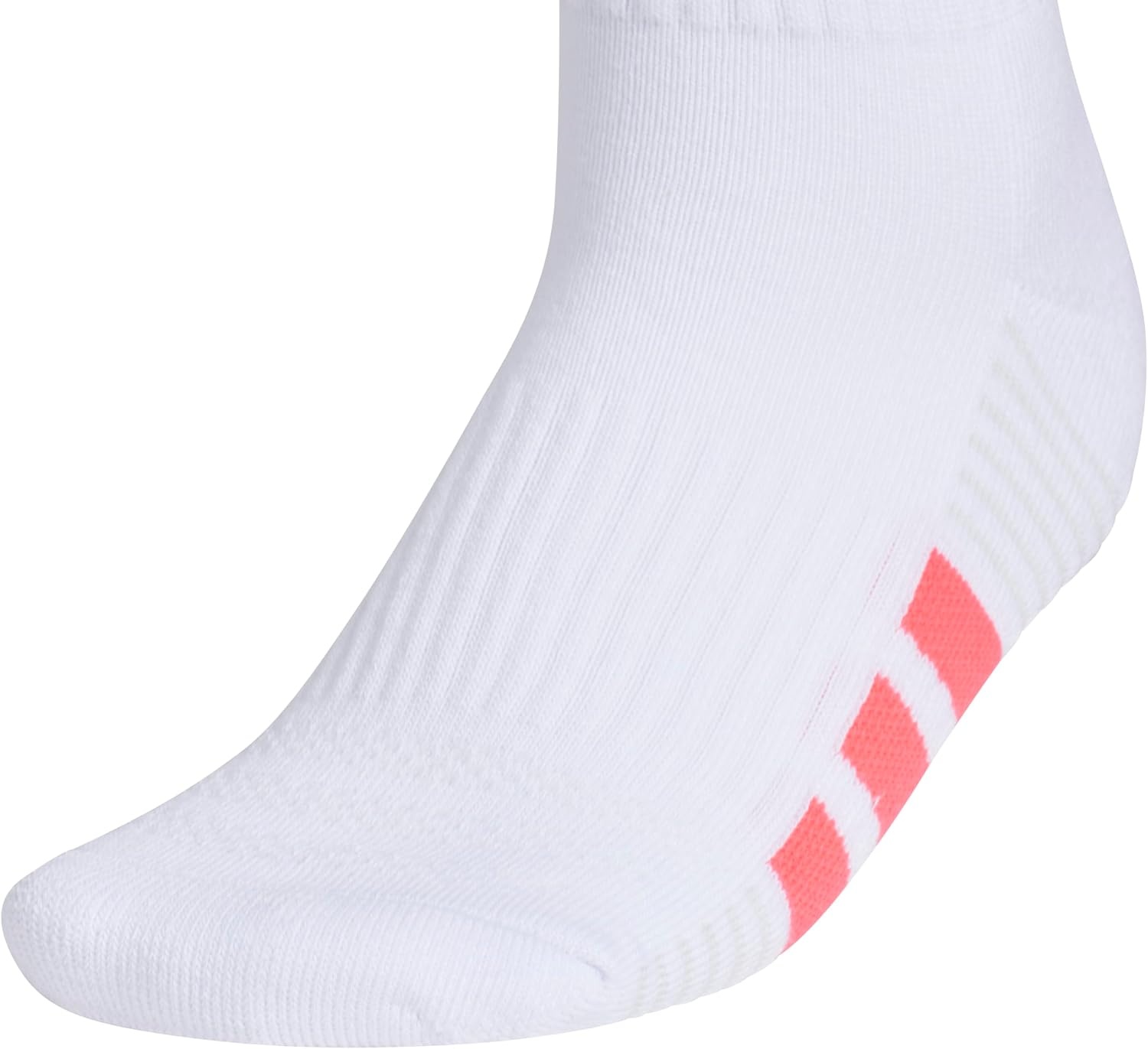 image:imageadidas Cushioned Low Cut Ankle Socks 3Pairs Durable amp Comfortable 3Pack Targeted Cushioning Arch Support Breathable MoistureWicking Reinforced Heel amp Toe AllDay ComfortWhitePure Turbo PinkClear Onix Grey40Quarter