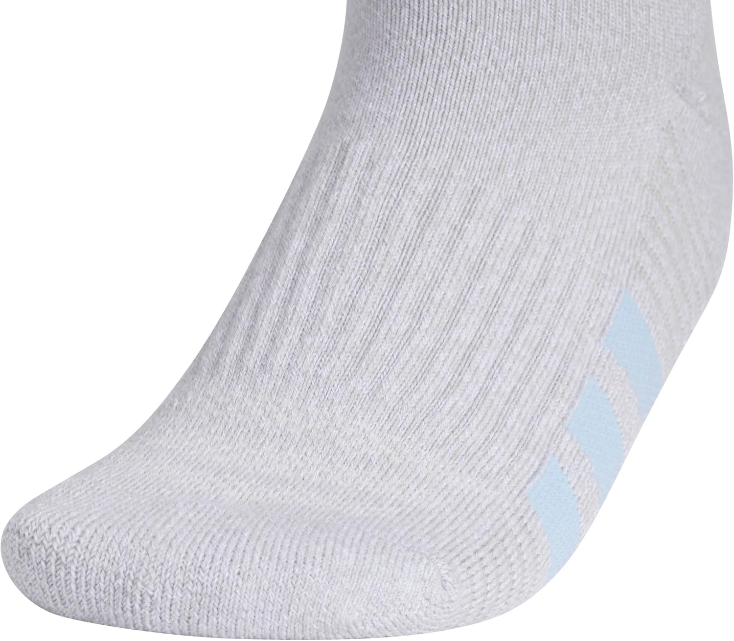 image:imageadidas Cushioned Low Cut Ankle Socks 3Pairs Durable amp Comfortable 3Pack Targeted Cushioning Arch Support Breathable MoistureWicking Reinforced Heel amp Toe AllDay ComfortClear Onix GreyGlow BlueClear Pink40Low Cut
