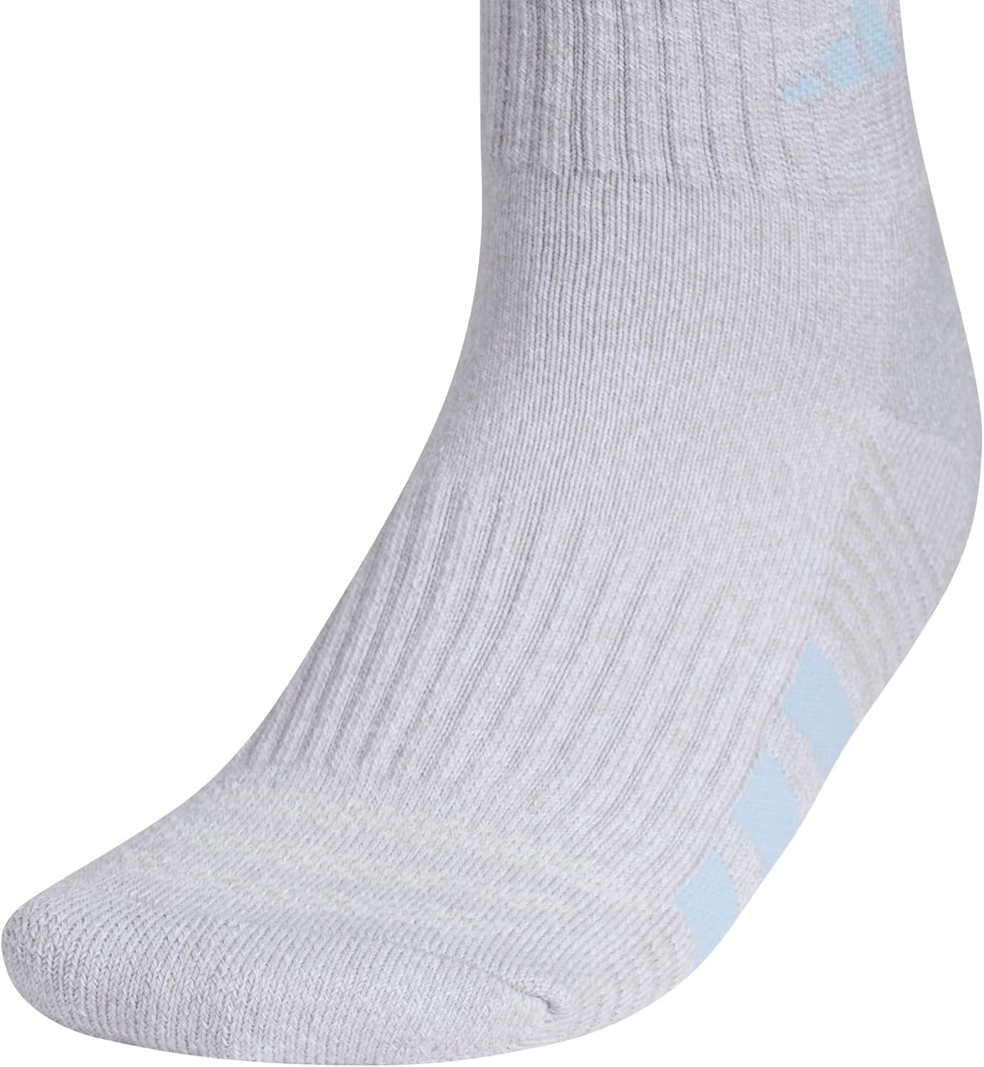 image:imageadidas Cushioned Low Cut Ankle Socks 3Pairs Durable amp Comfortable 3Pack Targeted Cushioning Arch Support Breathable MoistureWicking Reinforced Heel amp Toe AllDay ComfortClear Onix GreyGlow BlueClear Pink40Quarter