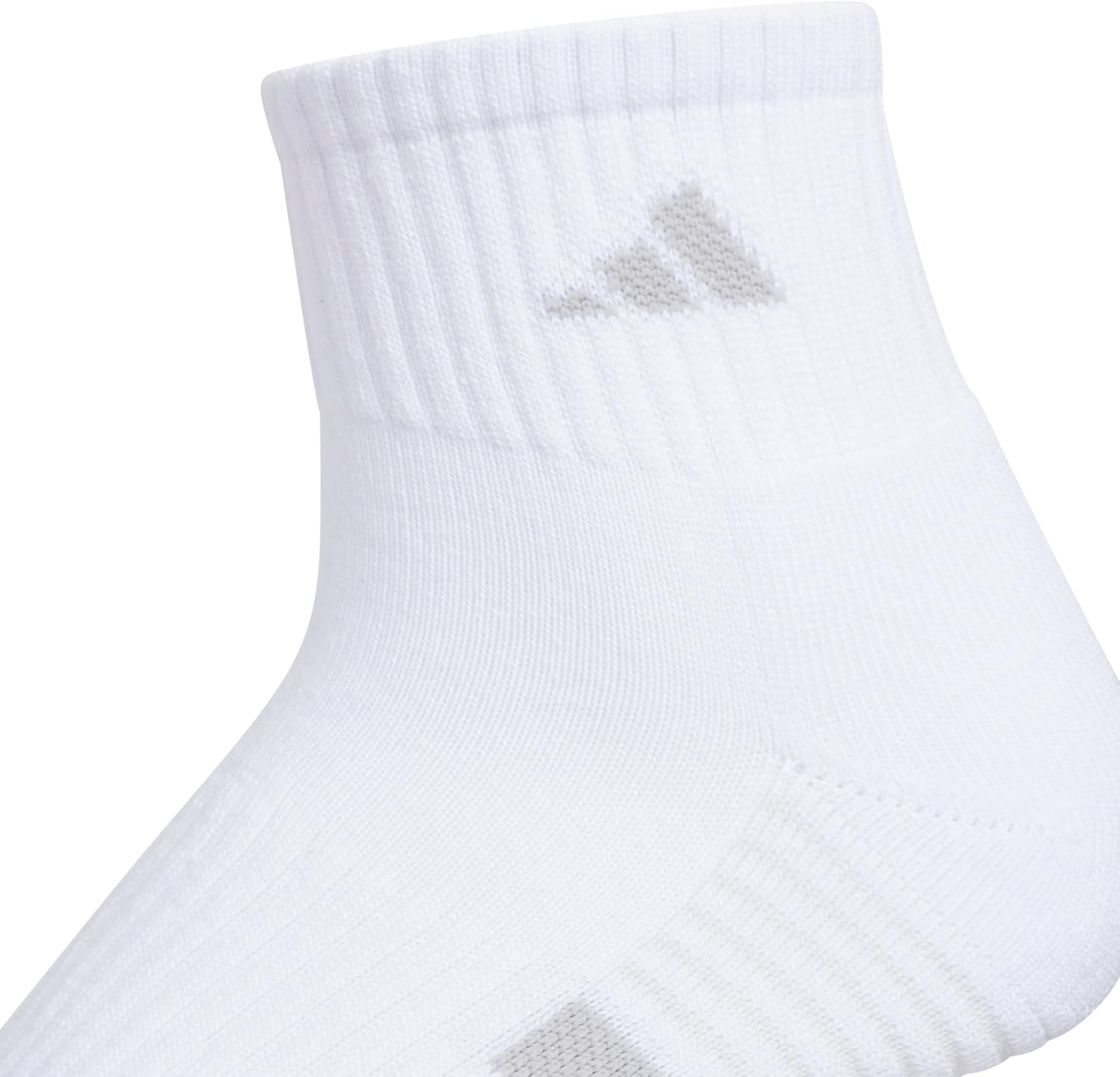 image:imageadidas Cushioned Low Cut Ankle Socks 3Pairs Durable amp Comfortable 3Pack Targeted Cushioning Arch Support Breathable MoistureWicking Reinforced Heel amp Toe AllDay ComfortWhiteClear Onix GreyClear Grey40Quarter