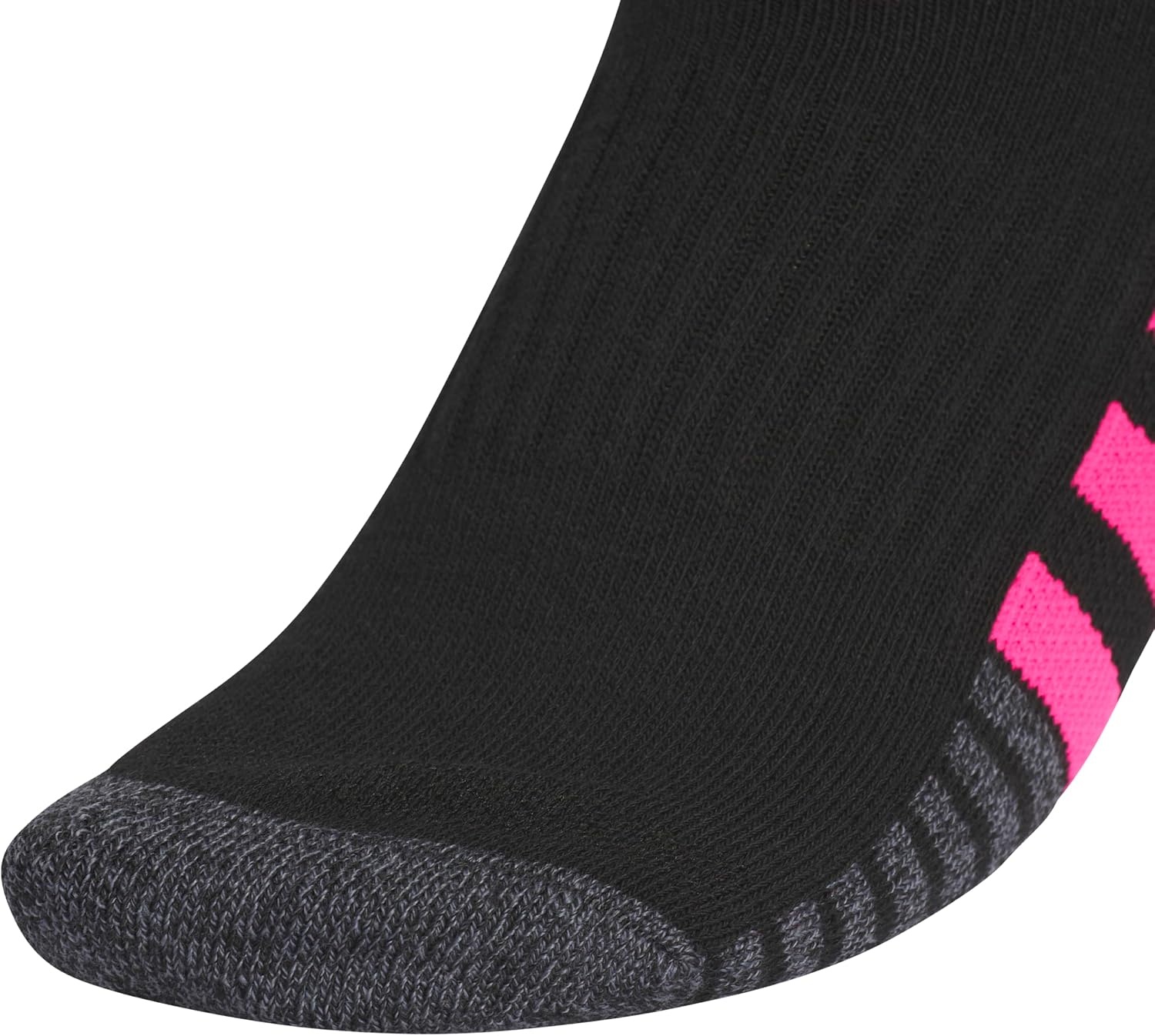 image:imageadidas Cushioned Low Cut Ankle Socks 3Pairs Durable amp Comfortable 3Pack Targeted Cushioning Arch Support Breathable MoistureWicking Reinforced Heel amp Toe AllDay ComfortBlackOnix GreyShock Pink30No Show