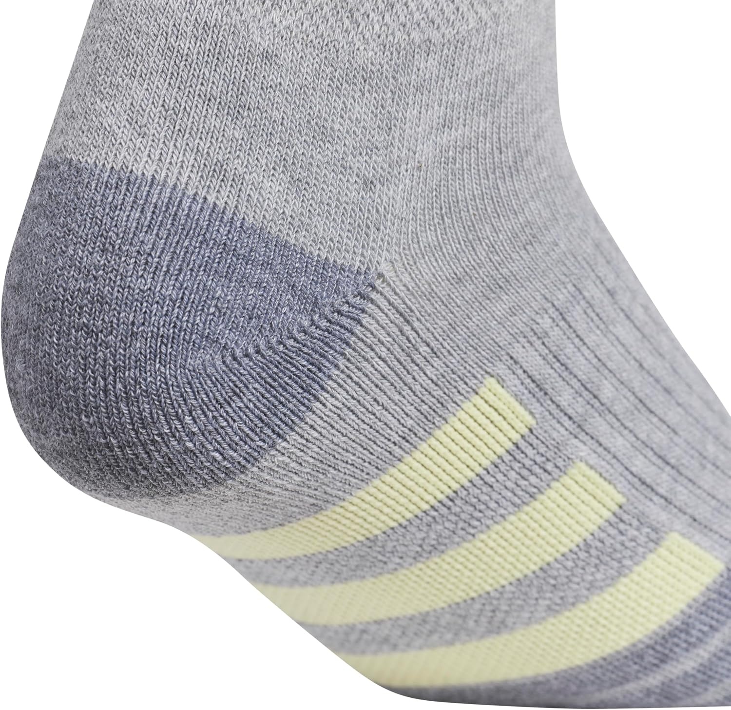 image:imageadidas Cushioned Low Cut Ankle Socks 3Pairs Durable amp Comfortable 3Pack Targeted Cushioning Arch Support Breathable MoistureWicking Reinforced Heel amp Toe AllDay ComfortCool Light HeatherPowder YellowViolet Tone Purple30Quarter