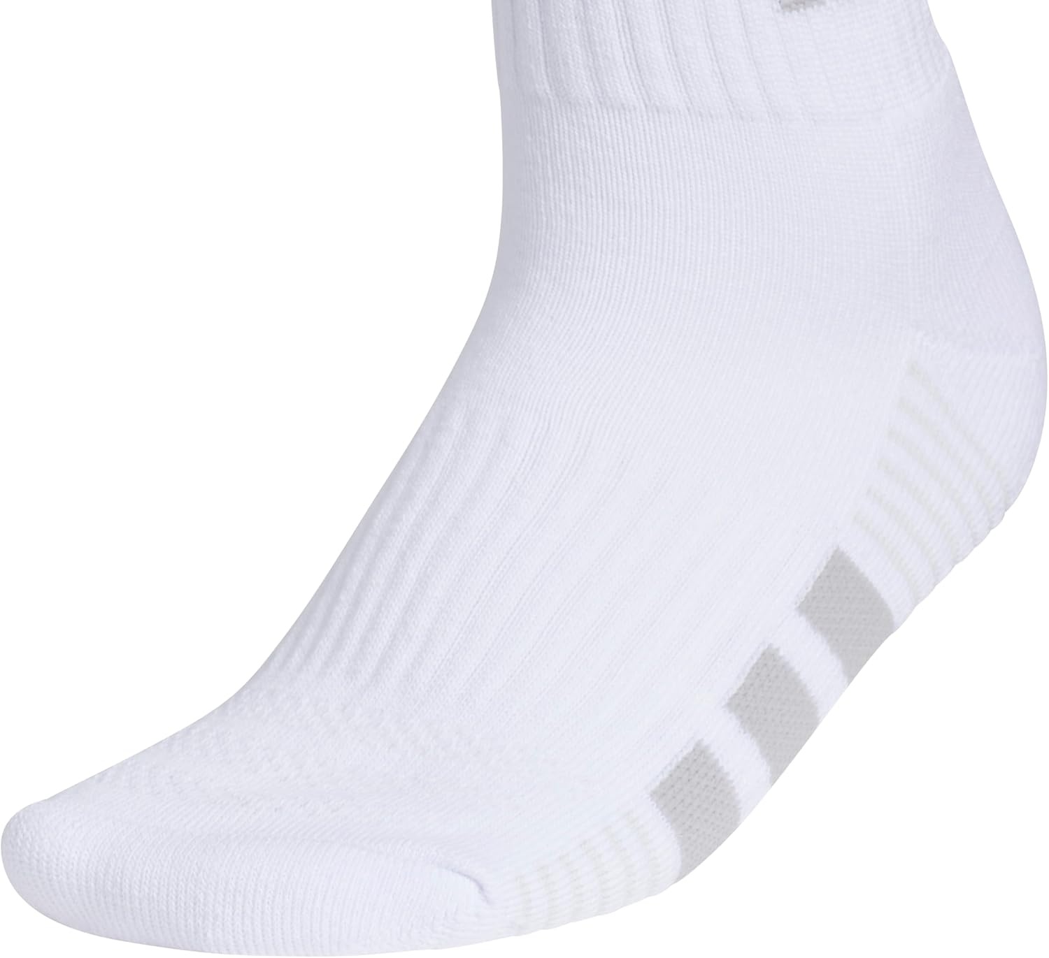 image:imageadidas Cushioned Low Cut Ankle Socks 3Pairs Durable amp Comfortable 3Pack Targeted Cushioning Arch Support Breathable MoistureWicking Reinforced Heel amp Toe AllDay ComfortWhiteClear Onix GreyClear Grey40Quarter